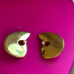 Chic Gold-Tone Earrings with Crystal Accent